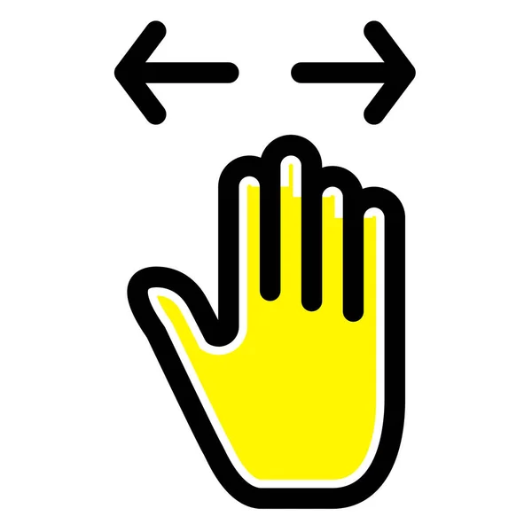 Geste Hand Linkes Symbol Ausgefüllten Umriss Stil — Stockvektor