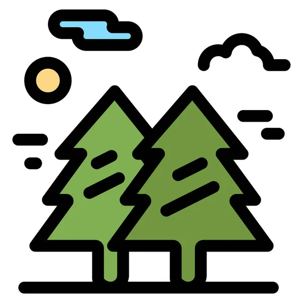 Forest Hiking Nature Icon — Stok Vektör