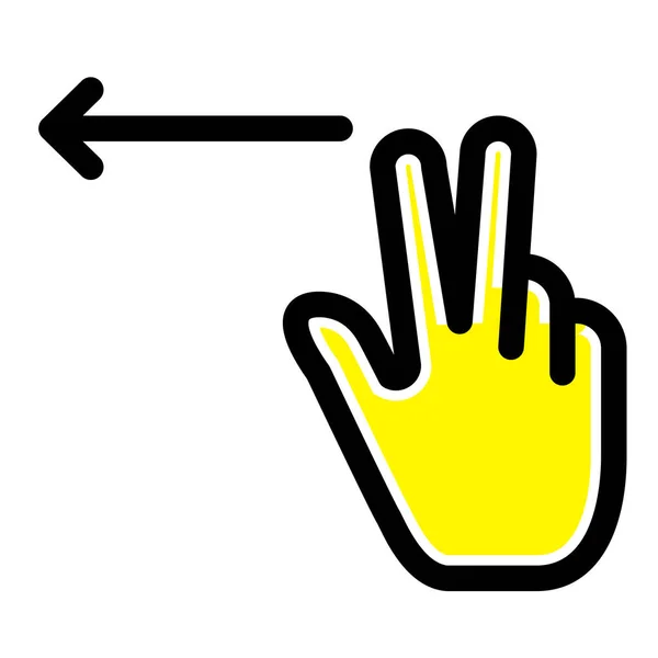 Finger Geste Linkes Symbol Stil Gefüllter Umrisse — Stockvektor