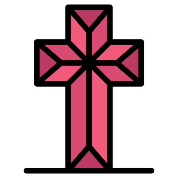 Святкування Християнського Хреста Значок Заповненому Стилі — стоковий вектор