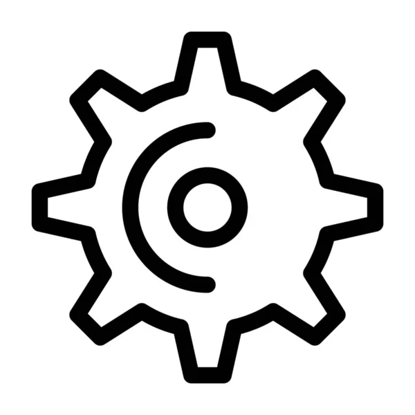 Gear Spin Teeth Icon Outline Style — Stock Vector