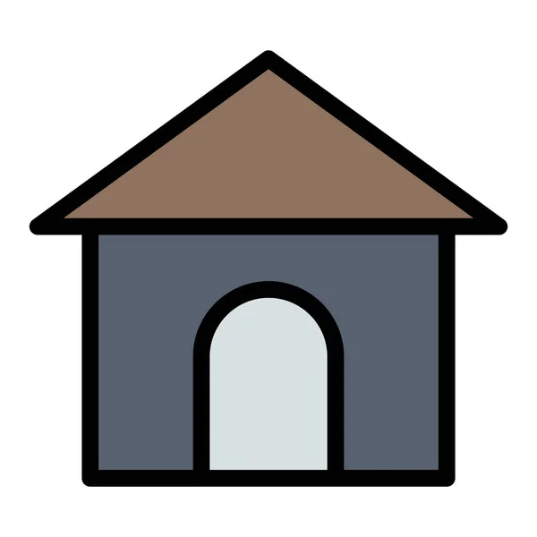 Bâtiment Tuyau Maison Icône Dans Style Contour Rempli — Image vectorielle