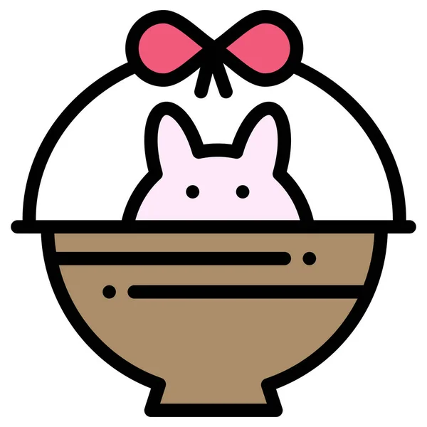 Baby Basket Cart Icon Filled Outline Style — Stock Vector