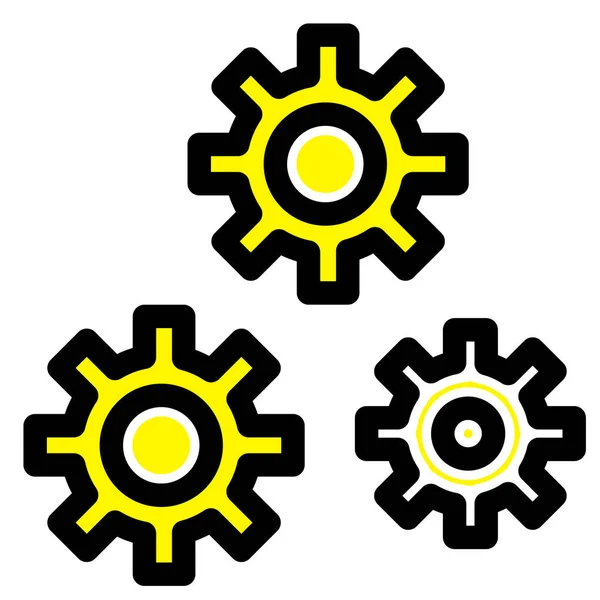 Configuration Gears Preferences Icon Filled Outline Style — Stock Vector