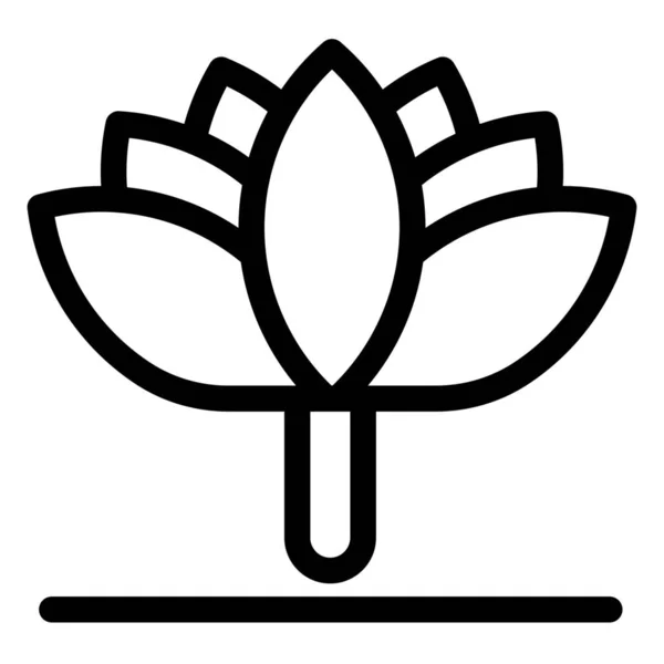 Blume Frühling Tulpe Symbol Umriss Stil — Stockvektor