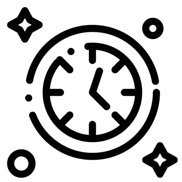 Reloj Tiempo Reloj Icono Estilo Esquema — Archivo Imágenes Vectoriales