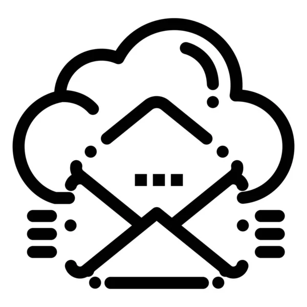 Icono Correo Electrónico Datos Nube Estilo Esquema — Vector de stock