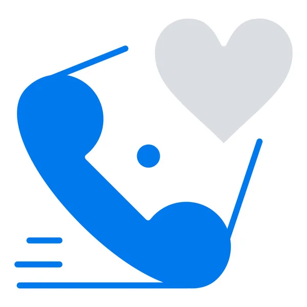 Κλήση Εικονίδιο Αγάπη Καρδιά Επίπεδο Στυλ — Διανυσματικό Αρχείο