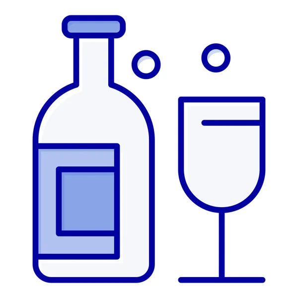 Alcohol Bar Drankje Pictogram Gevulde Outline Stijl — Stockvector