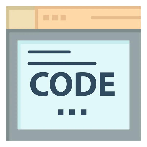 Ікона Кодування Коду Браузера Пласкому Стилі — стоковий вектор