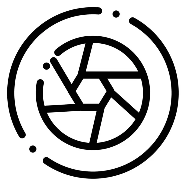 Διάφραγμα Εικονίδιο Λογότυπο Ταινία Στυλ Περίγραμμα — Διανυσματικό Αρχείο