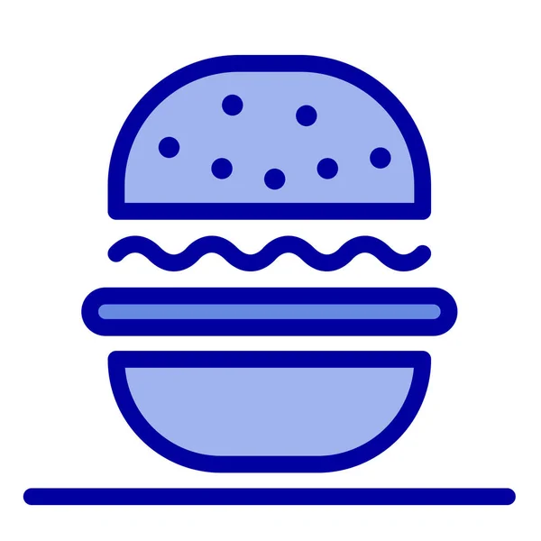 Amerykański Burger Jeść Ikonę Stylu Wypełniony Zarys — Wektor stockowy