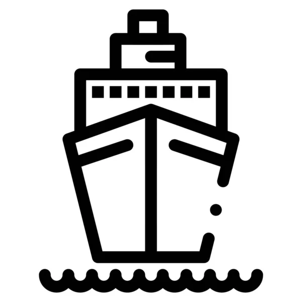 Schiffstransport Ikone Umrissen — Stockvektor