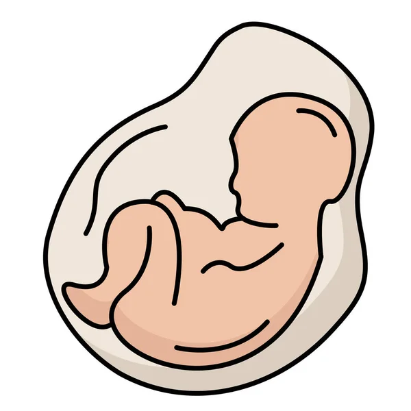 Bebê Feto Obstetrícia Ícone Estilo Esboço Preenchido — Vetor de Stock
