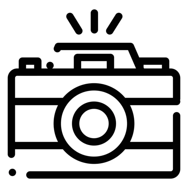 Camerabeeld Foto Pictogram Omtrek Stijl — Stockvector