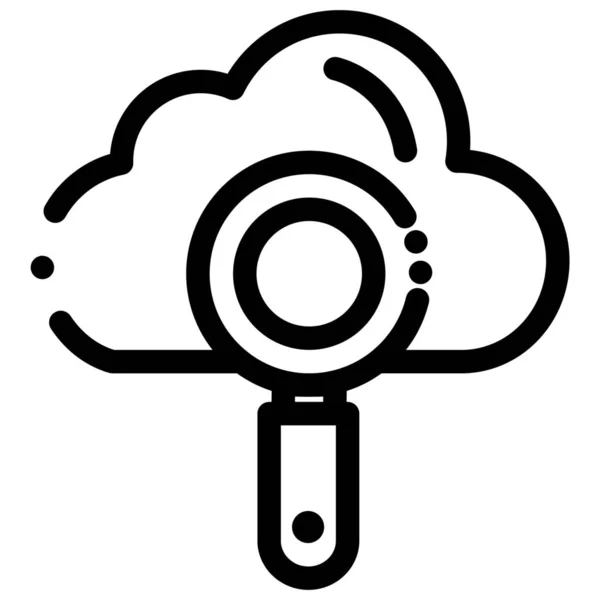 Cloud Computing Encontrar Icono Estilo Esquema — Vector de stock