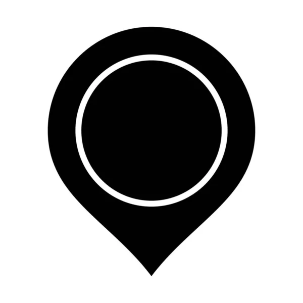 Icono Marca Mapa Ubicación Estilo Sólido — Vector de stock