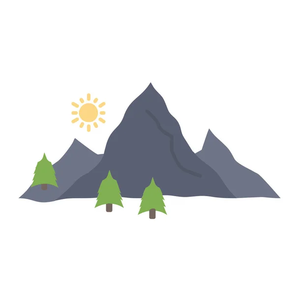 Montagne Paysage Montagne Icône — Image vectorielle