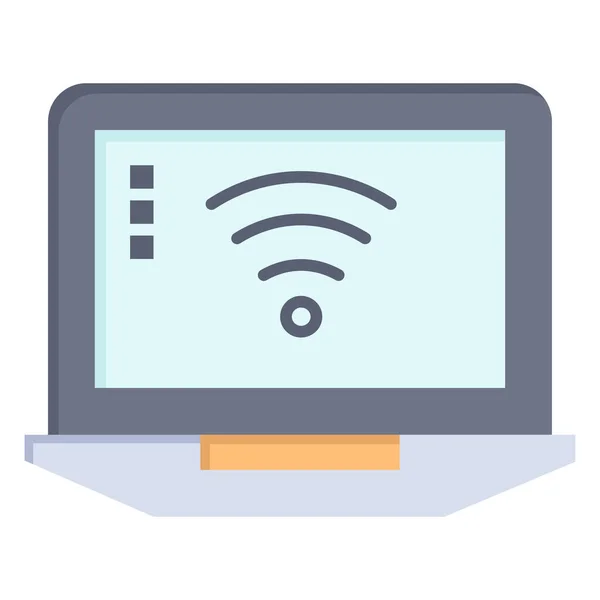 Ordinateur Portable Icône Signal — Image vectorielle