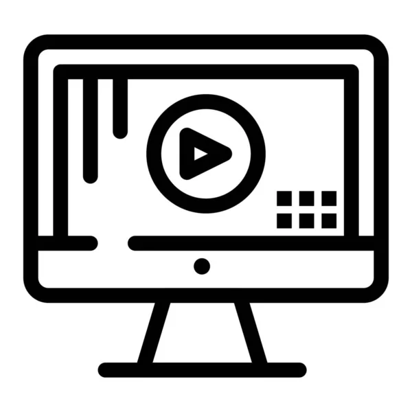 Monitor Computadora Icono Música — Vector de stock
