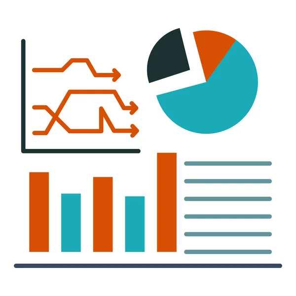 Ticari Akış Grafiği Simgesi Düz Biçimli — Stok Vektör