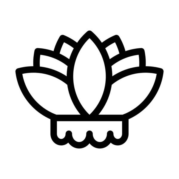 中国の花のアイコンをアウトラインスタイルで — ストックベクタ