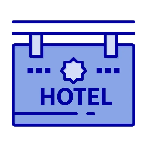 Ikona Lokalizacji Hotelu Deska Stylu Wypełnionym — Wektor stockowy