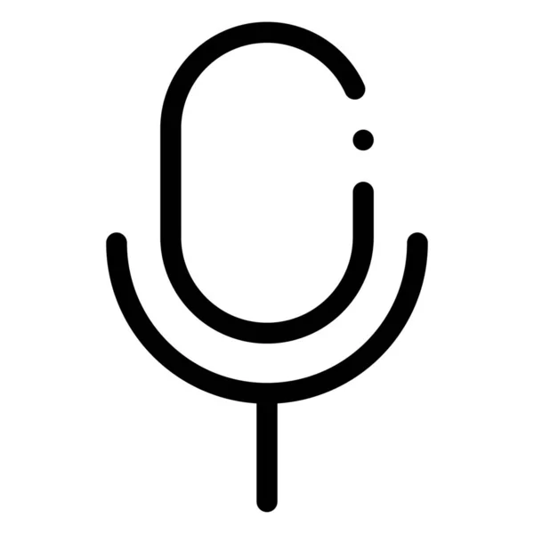 Ana Hatlar Biçiminde Temel Mikrofon Simgesi — Stok Vektör