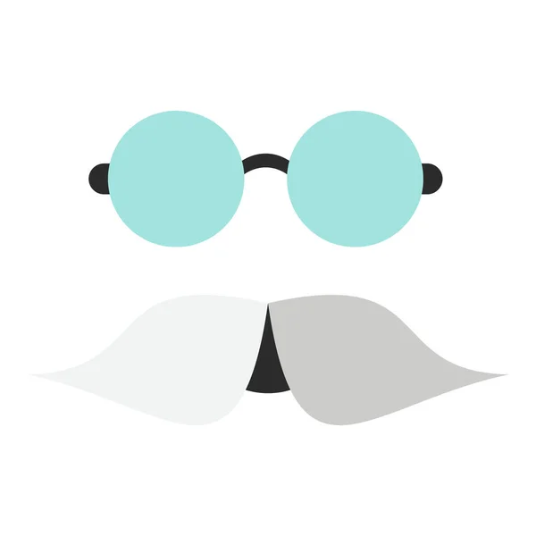 Gözlüklü Hippi Erkek Simgesi — Stok Vektör