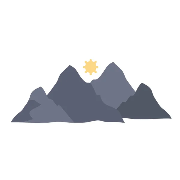 Hill Landscape Mountain Icon — Stock Vector