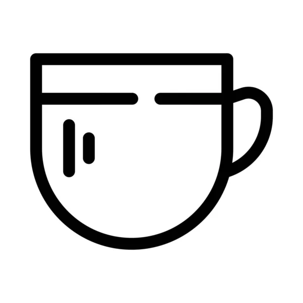 Basic Coffee Cup Icon Outline Style — Stock Vector