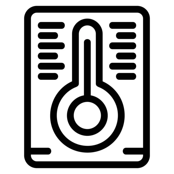 Εικονίδιο Περιγράμματος Θερμοκρασίας Μέτρησης Στυλ Περιγράμματος — Διανυσματικό Αρχείο