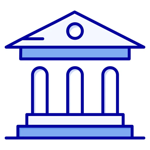 Ícone Tribunal Campus Bancário Categoria Educação Escola Aprendizagem — Vetor de Stock