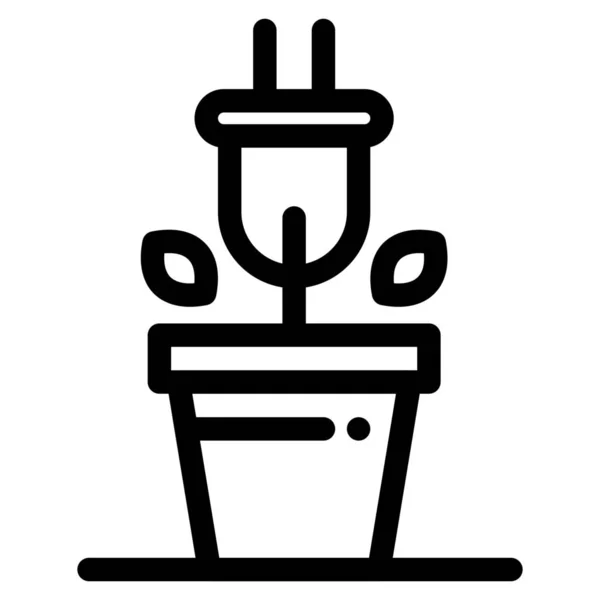 Plant Plug Technology Icon Outline Style — Stock Vector