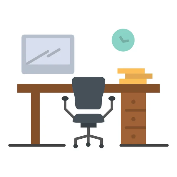 Chair Office Room Icon Flat Style — Stock Vector