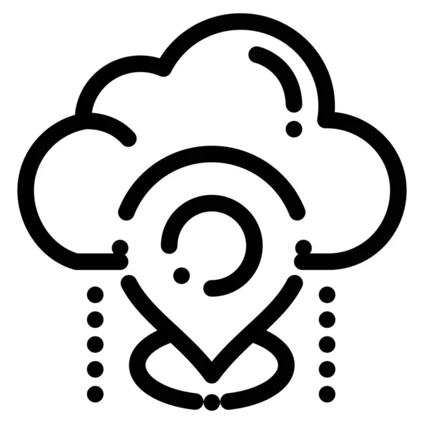 Icona Della Posizione Gps Cloud Stile Contorno — Vettoriale Stock