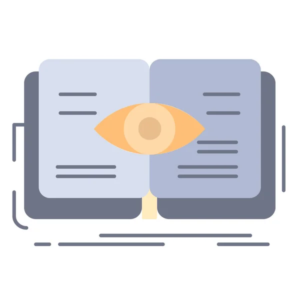 Book Eye Growth Icon Flat Style — Stock Vector