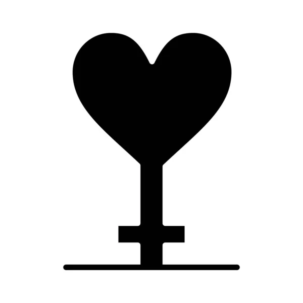 Day Gender Heart Icon Solid Style — 스톡 벡터