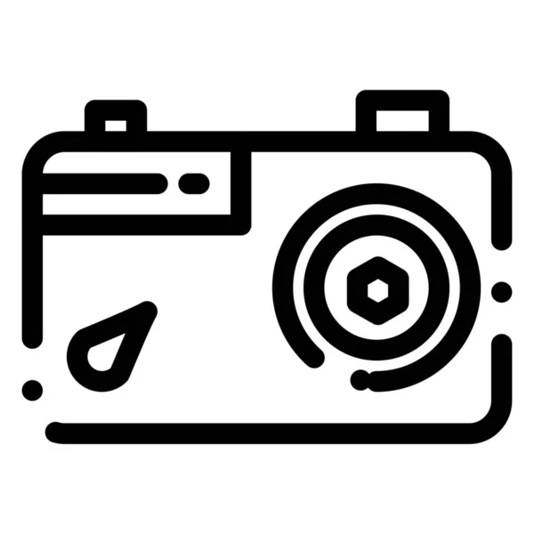 Иконка Изображения Камеры Стиле Контура — стоковый вектор