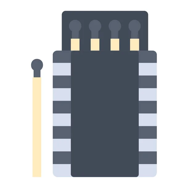 Caixa Fogueira Ícone Acampamento Estilo Plano —  Vetores de Stock