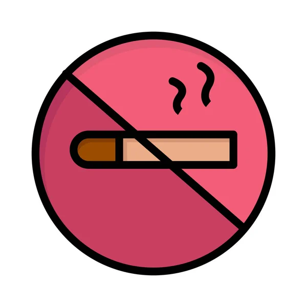 Health Day Cigarette Icon Filled Outline Style — Stock Vector