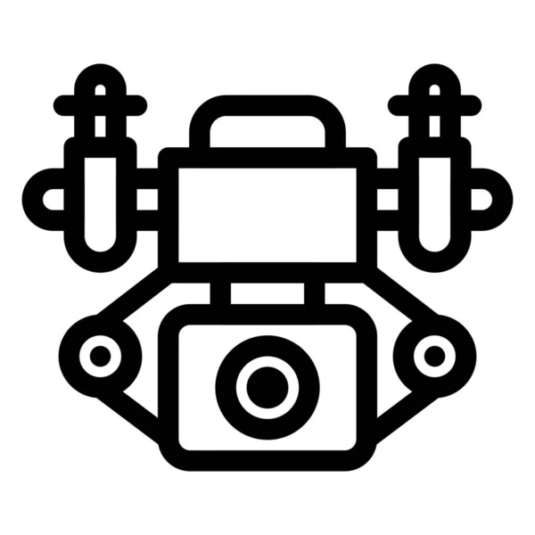 动作相机技术图标的轮廓风格 — 图库矢量图片