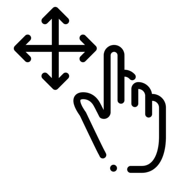 Fingergesten Halten Symbol Berührung Hand Geste Kategorie — Stockvektor