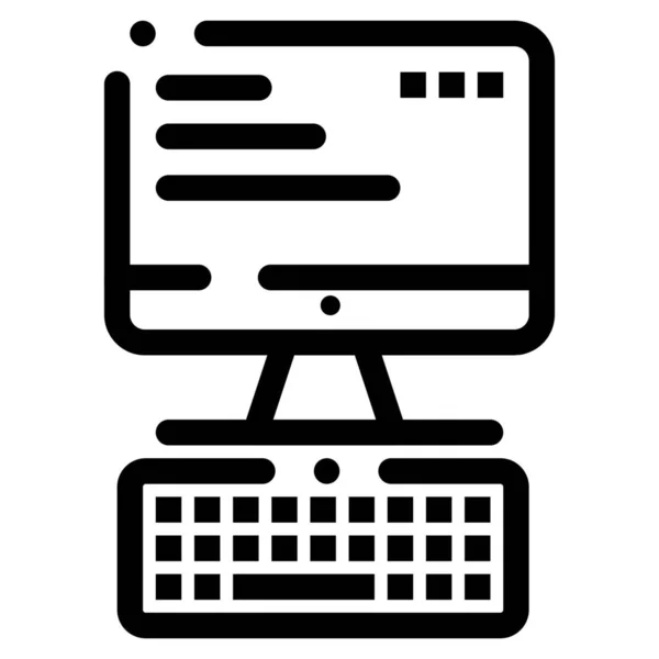 Иконка Компьютерной Клавиатуры Стиле Наброска — стоковый вектор