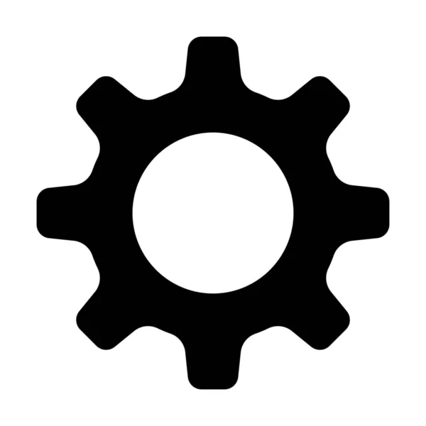 Cog Gear Setting Icon Solid Style — Stock Vector