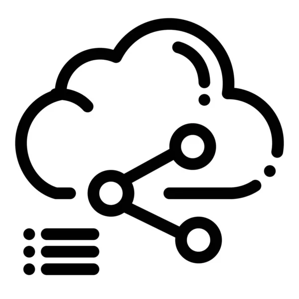 Ikona Dat Cloud Computing Stylu Osnovy — Stockový vektor