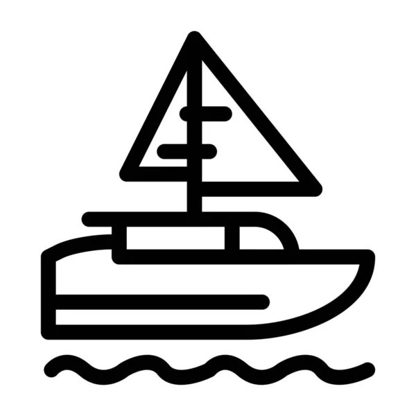Australia Icona Barca Australiana Stile Contorno — Vettoriale Stock