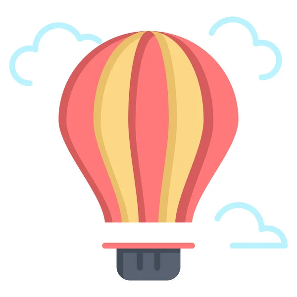 Hava Balonu Sıcak Simgesi Düz Stilde — Stok Vektör