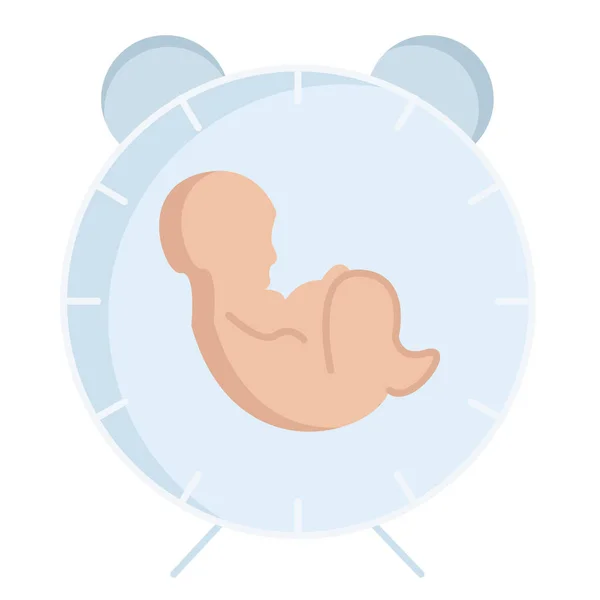 Bébé Naissance Enfant Icône Dans Style Plat — Image vectorielle