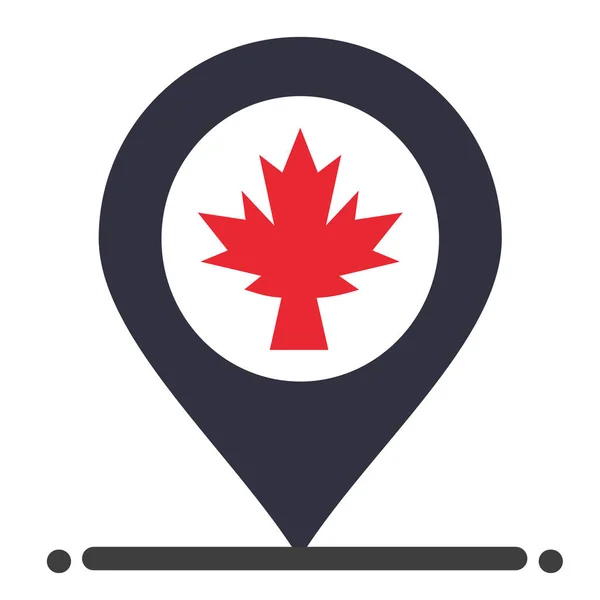 Ikona Lokalizacji Liści Kanady Kategorii Kultury Społeczności — Wektor stockowy